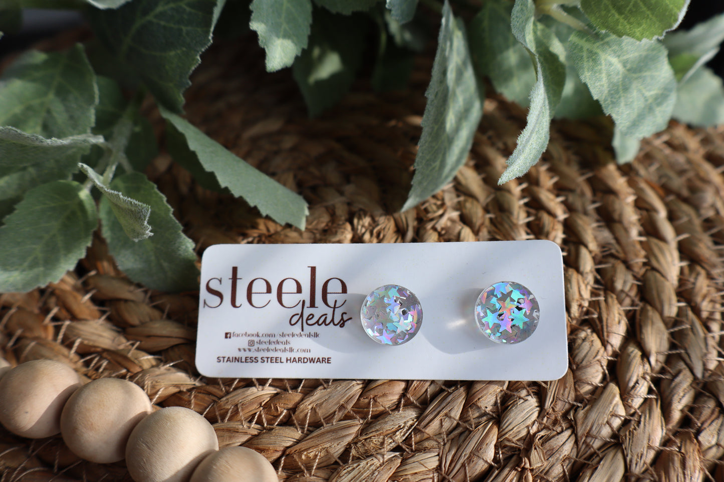 Clear Acrylic Stars Stud Earrings