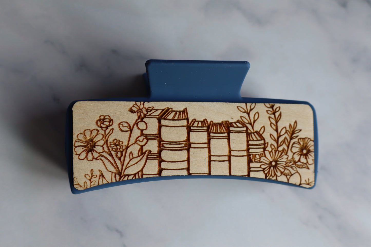 Floral Books Large Claw Clip