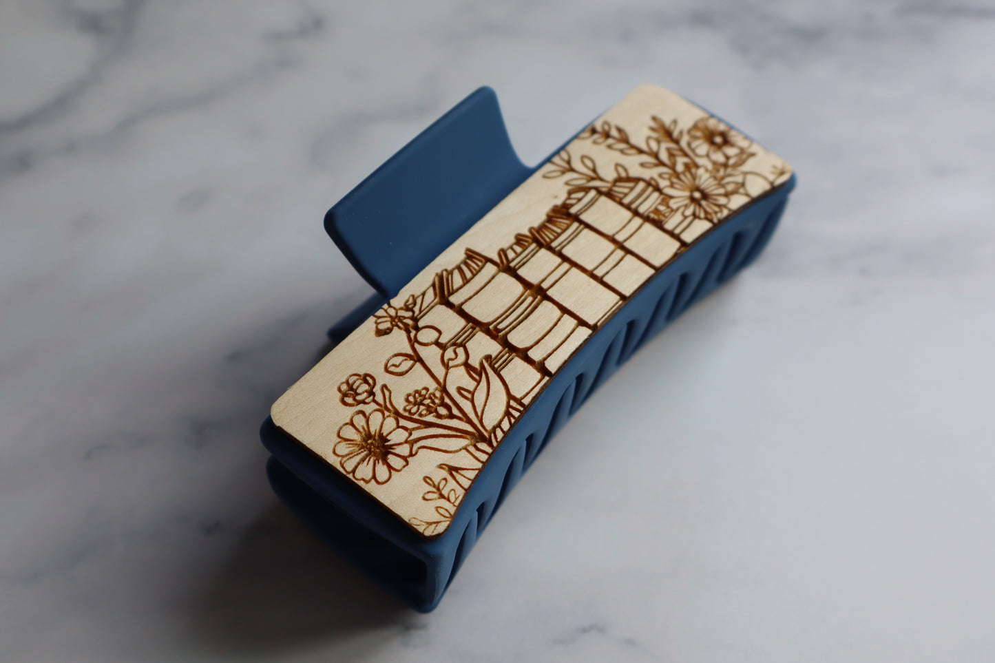 Floral Books Large Claw Clip