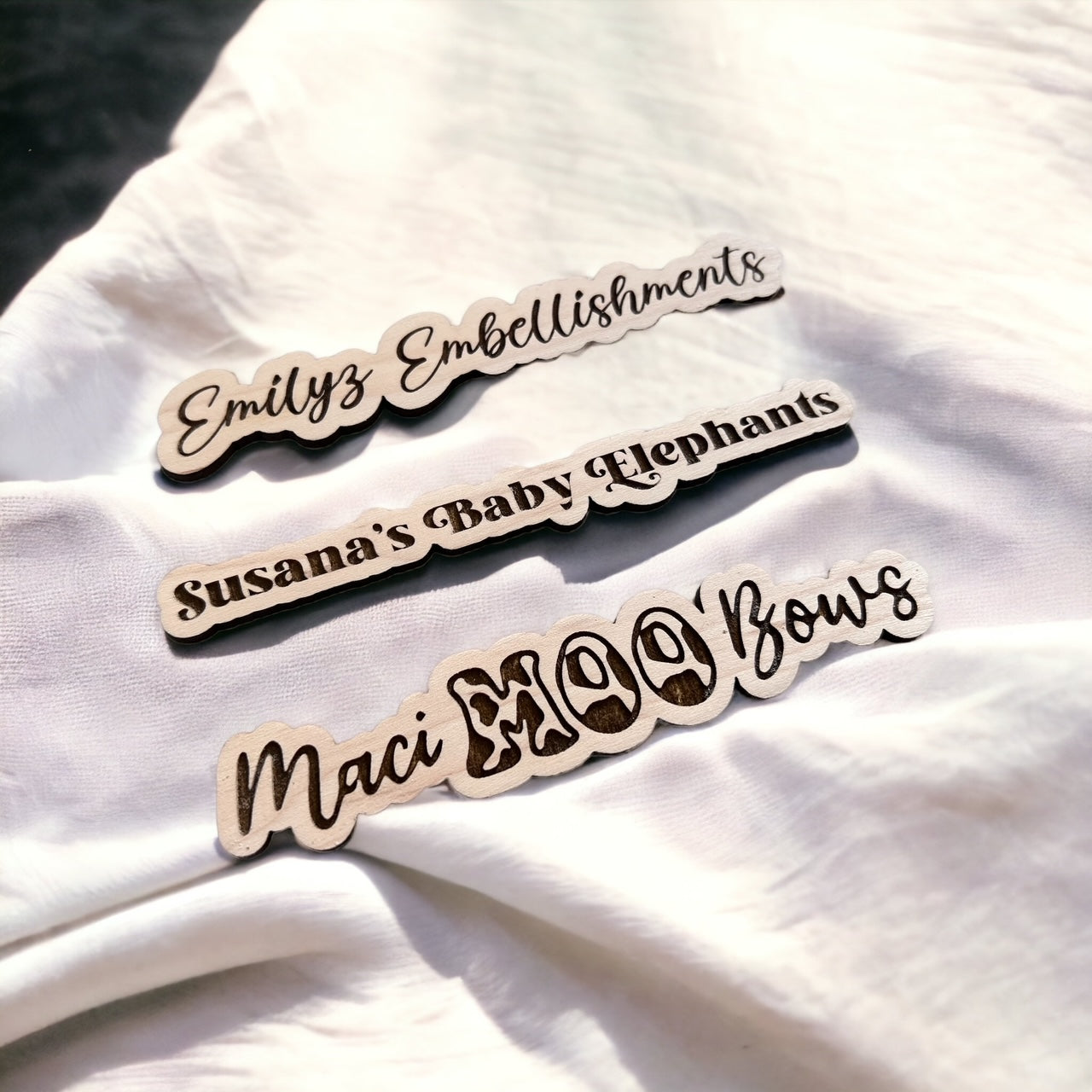 company name cutout for flat lay images