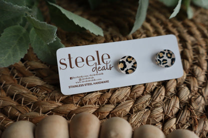 Leopard Print Acrylic Stud Earrings