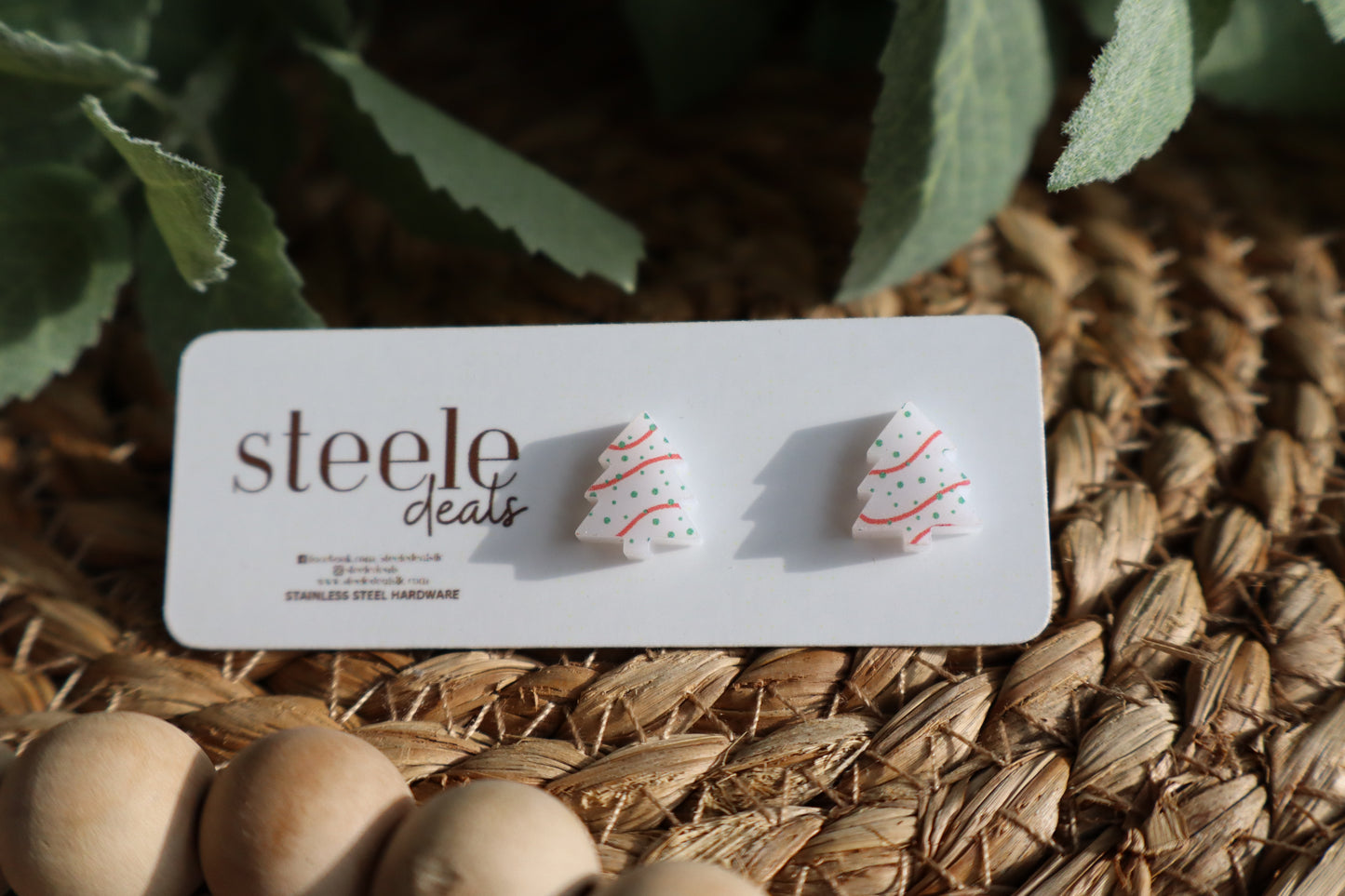 Christmas Tree Cake Acrylic Stud Earrings